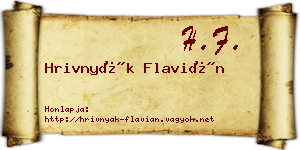 Hrivnyák Flavián névjegykártya